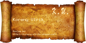 Koreny Ulrik névjegykártya
